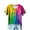 4-Multicolor, variant on T Shirts for Women Short Sleeved Round Neck Rainbow Casual Printed T-shirt Top Multicolor XL