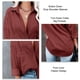 thumbnail image 4 of Chaqueta de pana color vino tinto con botones, manga larga, bolsillos y diseño de hombros amplios para mujer, talla M, 4 of 5