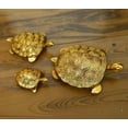 thumbnail image 2 of Swadeshi Desire Metal Feng Shui Set of 3 Tortoise Family for Good Luck Vastu Decorative Showpiece - 12.5 cm (Metal, Gold), 2 of 4