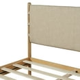 thumbnail image 4 of Christopher Knight Home Queen Size Bed Frame with Headboard, Platform Bed with Solid Wood Frame, Natural+Beige, 4 of 8