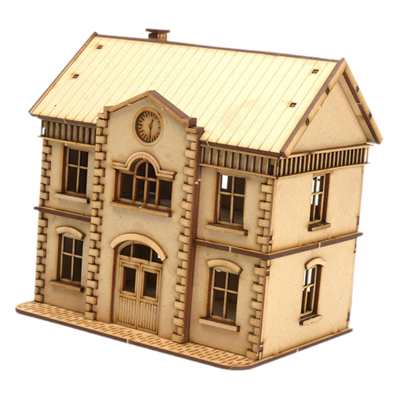 European Building Model Kit Miniature Wooden House Foam Material DIY Hobby Collection Decor for Adults