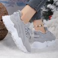 thumbnail image 4 of Willtoo Womens Cozy Lined Sneakers Lace Up Warm Plush Casual Walking Shoes Thick Sole Non Slip Athletic Shoes for Cold Weather, 4 of 6
