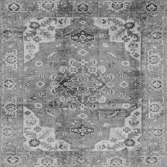 Ahgly Company Indoor Square Abstract Gray Modern Area Rugs, 7' Square