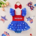 thumbnail image 2 of JUMEYU Fourth of July Baby Girl Bodysuit Newborn Baby Girl Outfits Short Sleeve Jumpsuit Romper Summer Clothes 0 3 6 9 12 18 24 Months (Blue,3-6 Months), 2 of 7