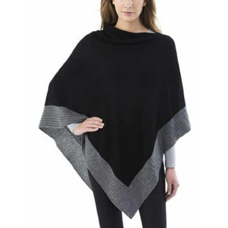 Womens Colorblock Cashmere Blend Travel Wrap Sweater