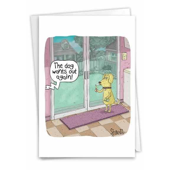 1 Funny Birthday Card with Envelope - Dog Smoker C7289BDG