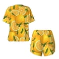 thumbnail image 5 of Lsque Yellow Limes Women's Short-Sleeved Pajama Set - 2 Piece Soft and Lightweight Sleepwear Set-, 5 of 9