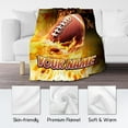 thumbnail image 3 of Custom Football Blanket - 40x50 Inches Sports Soft Cozy Fleece Blankets - Personalized Gifts for Football Player - Fire Plush Blanket for Boys Kids - Living Room Decor for Couch Party, 3 of 6