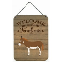 Caroline's Treasures CK6791DS1216 Miniature Mediterranian Donkey Welcome Wall or Door Hanging Prints, 12x16, multicolor