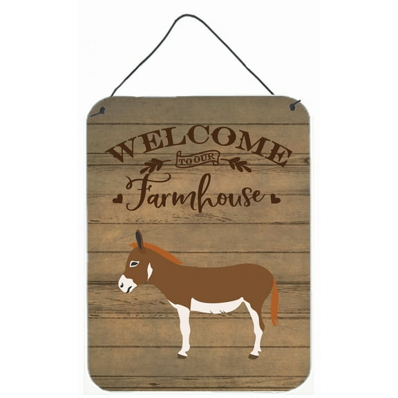 Caroline's Treasures CK6791DS1216 Miniature Mediterranian Donkey Welcome Wall or Door Hanging Prints, 12x16, multicolor