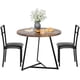 thumbnail image 1 of Round dining mesa set para 2 - 3-piece circle dining set con 2 forrado sillas para kitchen, apartment, y small spaces (brown), 1 of 6