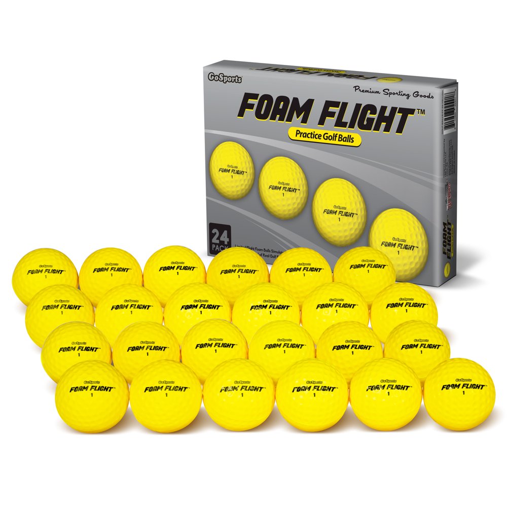 GoSports Foam Flight Practice Golf Balls 24 Pack Yellow