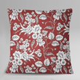 thumbnail image 4 of S4Sassy Square Maroon Floral Print Cushion Cover Decorative Cotton Poplin Pillow Case 1 Pair-26 x 26 Inches, 4 of 4