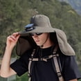 thumbnail image 2 of Ticikt Solar Fan Hat,Wide Brim Solar Fan Outdoor Fishing Hat,Men Sun Hat with 1 Solar Fans Fishing Hats, Adjustable Fans Hats,Color:Army Green, 2 of 6