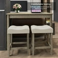 thumbnail image 6 of 3-Piece Counter High Bar Table Set with Socket and 2 Fabric Padded Bar Stools, Tall Kitchen Breakfast Dining Table Set with Stools (Natural), 6 of 9