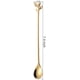 thumbnail image 2 of Juego de cucharas de té helado con mango largo, 6 cucharas para helado de 7,4 pulgadas, cucharas creativas para agitar cócteles con hojas doradas, acero inoxidable de primera calidad para alimentos,, 2 of 8