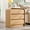 Natural, variant on wow97e Modern Nightstand with Charging Station, 3 Drawer Wood Bedside Table w/Curved Profile Design for Bedroom