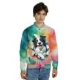 thumbnail image 4 of Funny Watercolor Adorable Border Collie Peeking Through Torn Paper Effect All Over Print 3D Baseball Jacket Borders Dog Lovers Gifts Idea Bomber Jacket Softball - 00026, 4 of 6