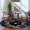 thumbnail image 4 of Rock Cave Round Living Room Rugs 5 ft, Star Clouds Canyon Nature Abstract Washable Area Rug with Non-Slip Sturdy Edge Binding Round Carpet for Entryway Kitchen Bedroom Bathroom, 4 of 9