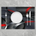 thumbnail image 2 of Geometric Placemats Set of 4, Modern Abstract Art Place Mats 12x18 Inch for Dining Table Decorations, Gray Red Stripe Line Circle Table Mats for Kitchen Decor Dinner Indoor, 2 of 4