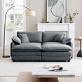 thumbnail image 2 of Miekor Furniture Two-Seater Theater Sofa with 2 Footrest, 2-Seater Sofa with Ottoman for Small Living Spaces,Grey Corduroy 0751, 2 of 14