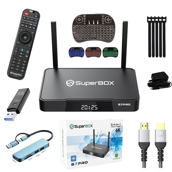 SuperBox S7 Pro Smart Device | 2026 Upgrade | 6K Ultra HD Output | Voice Remote | Parental Control | 4GB RAM / 32GB Storage