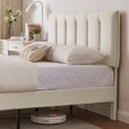 thumbnail image 4 of Taomika, Queen Size Tufted Upholstered Platform Bed Frame with Adjustable Height Headboard-Beige, 4 of 7
