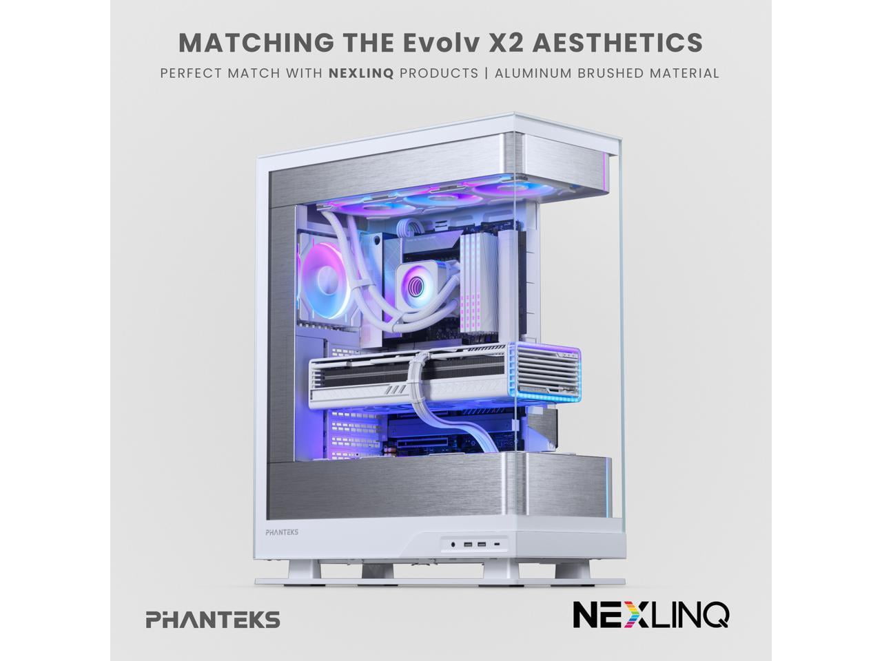 Phanteks Glacier One 360D30 X2 AIO Liquid CPU Cooler, Evolv X2-Design Cap Design, 3x Performance D30-120 D-RGB Fans, for Intel LGA 1851, 1700, 1200, 115x and AMD AM4/AM5 sockets, White