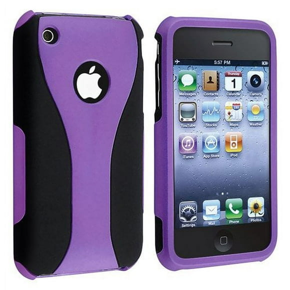 Rubberized Hard Snap-on Cup Shape Case for iPhone 3G / 3GS - Purple/Black