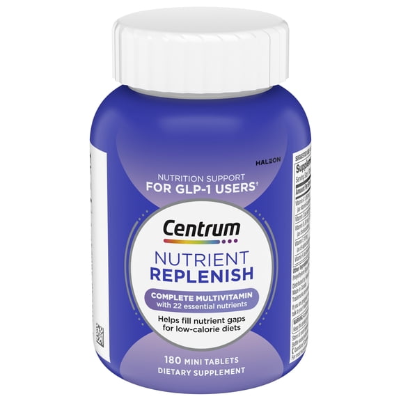 Centrum Nutrient Replenish Glp-1 Nutrition Support Multivitamin for Whole Body Health and Appearance - 180 Tablets, 6 Month Supply