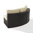 Crosley Catalina Wicker Patio Round Sectional Sofa with Sand Cushions