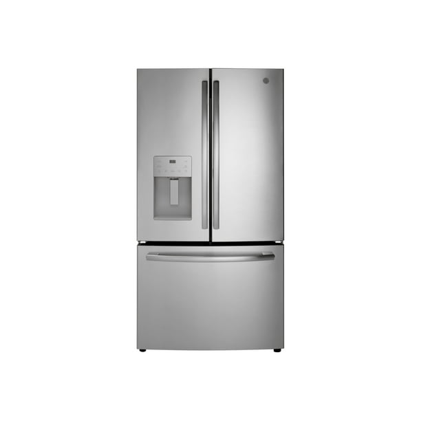 Ge Gfe26jsmss Refrigerator Freezer French Style With Ice Water Dispenser Freestanding Width 35 6 In Depth 36 4 In Height 70 1 In 25 5 Cu Ft Stainless Steel Walmart Com Walmart Com