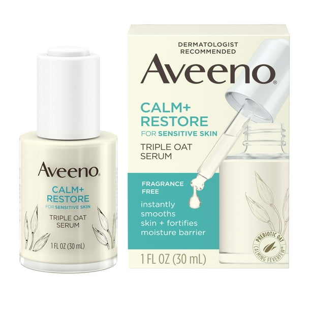 Aveeno Calm + Restore Triple Oat Sensitive Skin Face Serum, 1 fl. oz