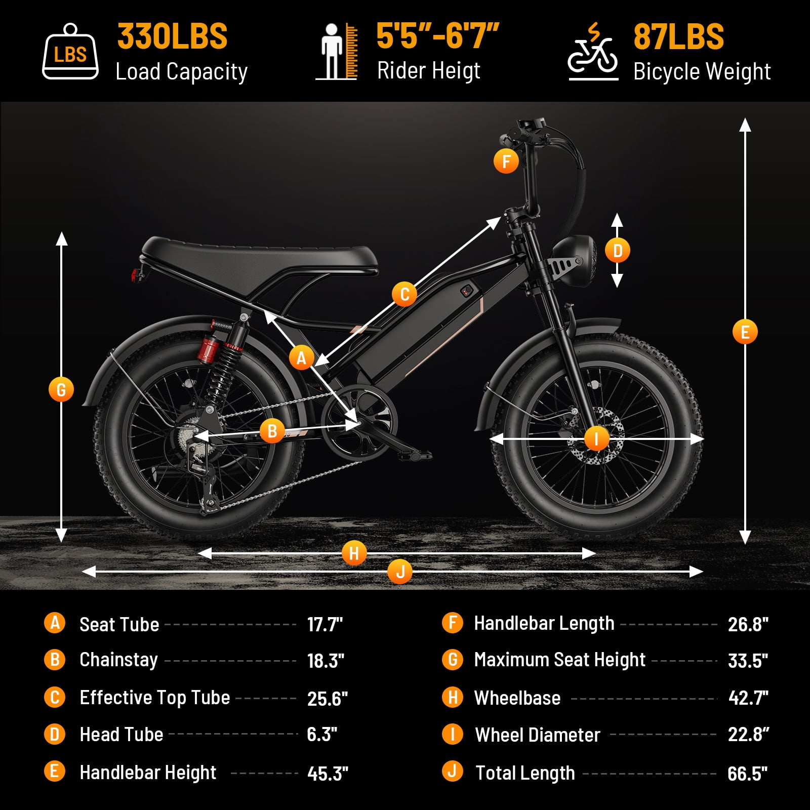 Jasion YR20 1000W Electric Bike for Adults, 48V 20Ah Removable Battery E-Mountain Bike, 20" Fat Tire Off-Road Electric Bicycle with Hydraulic Brake, 80 Miles Moped Style Ebike, UL2849