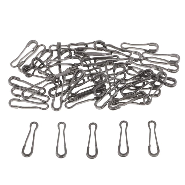 50 broches hawaianos con eslabones giratorios fáciles de usar, cable, clips de cambio, conectores, anillos, 20mm