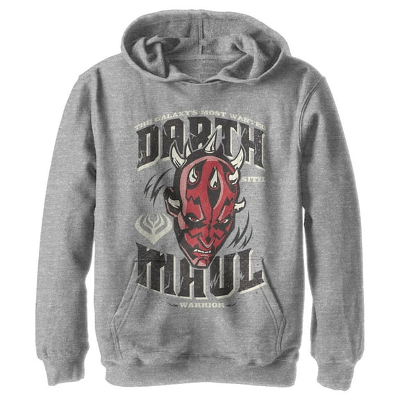 Boy's Star Wars: The Clone Wars Darth Maul The Galaxy's Most Wanted  Pull Over Hoodie Athletic Heather Small
