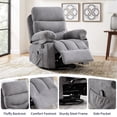 thumbnail image 2 of Bonzy Home 2 Pack Manual Recliner Chairs with Massage & Heat, Soft Fabric Double Reclining Single Sofa Set with Overstuffed Armrest & Backrest, Recliner Chairs with Side Pocket for Living Room, Gray, 2 of 7