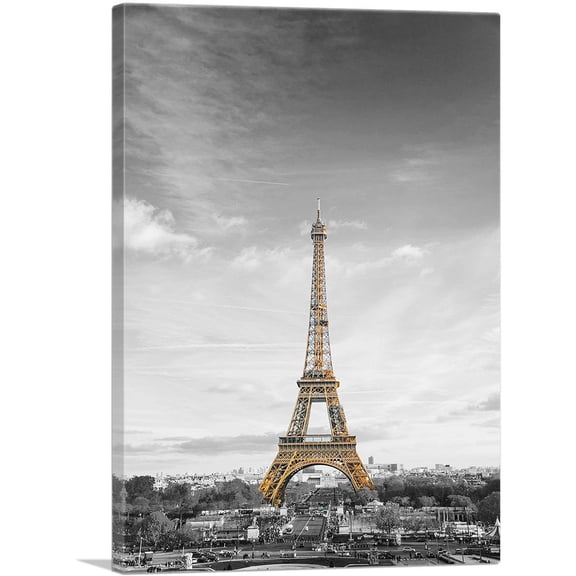 ARTCANVAS Eiffel Tower Paris France Canvas Art Print - Size: 26" x 18" (0.75" Deep)