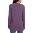 thumbnail image 4 of Annhoo Long Sleeve Shirts for Women Casual Loose V Neck Tops Fall Basic Blouse Tees to Wear with Leggings, 4 of 7