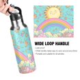 thumbnail image 4 of Yayeee 20oz Insulated Water Bottle Double Wall Stainless Steel with Flip Straw Lid, Retro Blue Rainbow, 4 of 7