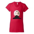 thumbnail image 2 of Wild Bobby, Hip Marilyn Monroe Portrait Classic Beauty Pose, Famous People, Women Standard V-Neck Tee, Red, Large, 2 of 4