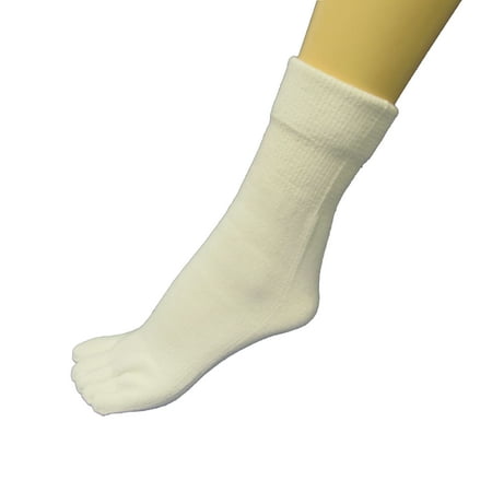 

Couver Cotton Quarter Winter Thick 5 Fingers Toe socks White Medium