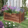 thumbnail image 3 of Wisfor Carbonized Pine Wood Raised Garden Bed Patio Outdoor Vegetable Plant Box, 23.6x11.8x13.3 inch, 3 of 13
