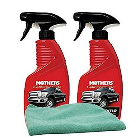 Mothers California Gold All Chrome Quick Polish (12 oz) Bundle with Microfiber Cloth (3 Items)