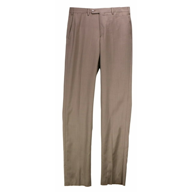 Vigano Men's Pewter Wool Dress Pant - 34 Inches