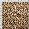 thumbnail image 4 of oneOone Rayon Yellow Fabric Geometrical Craft Projects Decor Fabric Printed By The Yard 56 Inch Wide, 4 of 4
