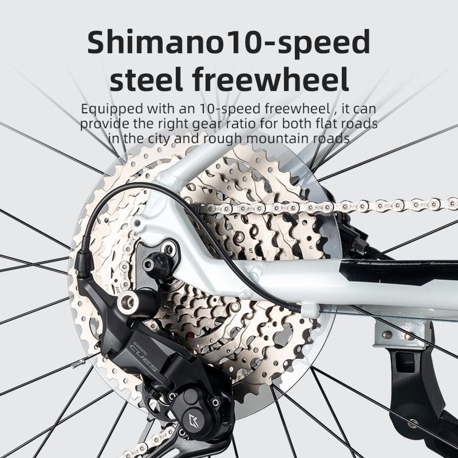 ROCKBROS MT400 Mountain Bike 29-inch Large Wheel 10-speed Shimano Shifting Oil Spring Shork Absorption Front Fork Disc Brake Aluminum Frame MTB Bicycle