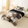 thumbnail image 2 of Homewish Brown Leopard Print Twin Comforter Sets,Abstract Artwork Bedding Set,Black Reversible,2pcs,1 Comforter and 1 Pillowcase, 2 of 7