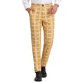 thumbnail image 1 of INSPIRE CHIC Pantalon d'Affaires à Carreaux Léger Coupe Régulière devant Plat 28 Jaune, 1 of 7
