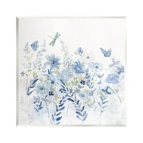 Delicate Blue Floral Garden Botanical & Floral Graphic Art Unframed Art Print Wall Art